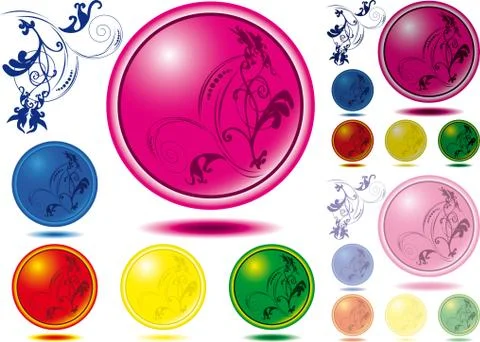 Vector flower buttons 2008 12 05 Stock Illustration