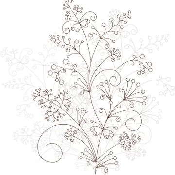 Vector flower design, grassy ornament Stock Illustration