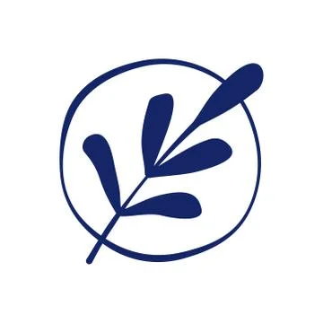 Vector flower element in circle Stock Illustration