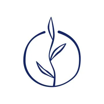 Vector flower element in circle Stock Illustration