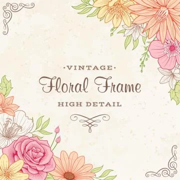 Vector Flower Frame Stock Illustration