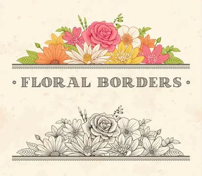 Vector Flower Frame label Stock Illustration