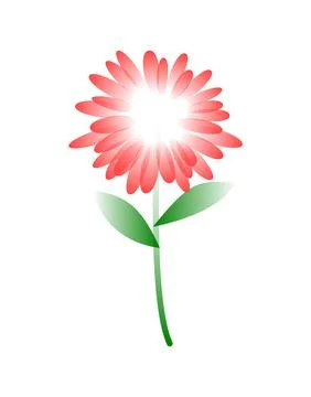 Vector flower in gradient style. Digital art Stock Illustration