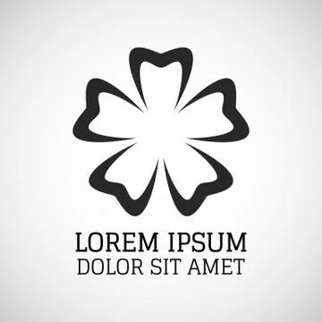 Vector flower icon on gray Stock Illustration