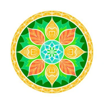 Vector Flower Mandala. Dreamcatcher style. Ethnic decorative element. Stock Illustration