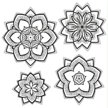 Vector flower mandala Stock Illustration