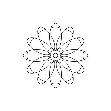 Vector flower outline drawing for coloring Stockillustratie