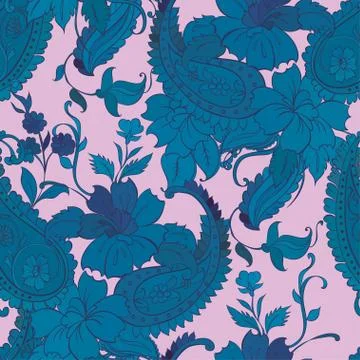 Vector flower paisley seamless pattern element. イラスト素材