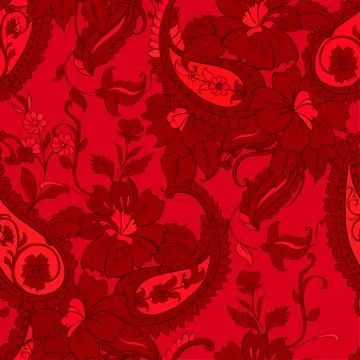 Vector flower paisley seamless pattern element. Illustrazione stock