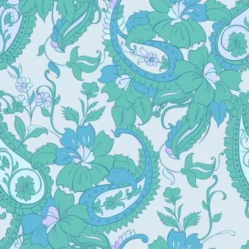 Vector flower paisley seamless pattern element. Illustrazione stock