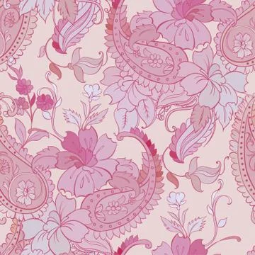 Vector flower paisley seamless pattern element. イラスト素材