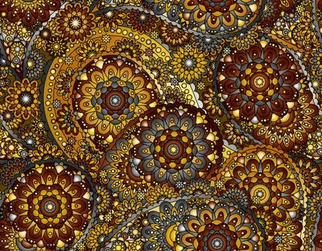 Vector flower paisley seamless pattern element. Elegant texture for backgrounds Stock Illustration