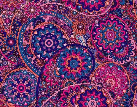 Vector flower paisley seamless pattern element. Elegant texture for backgrounds Stock Illustration