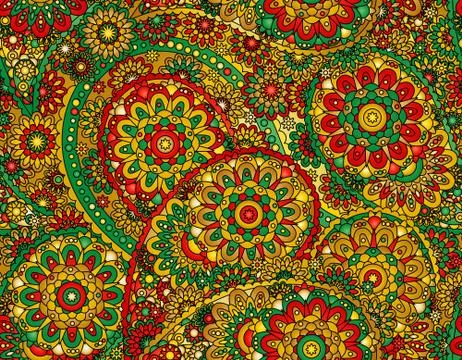 Vector flower paisley seamless pattern element. Elegant texture for backgrounds Stock Illustration