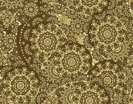 Vector flower paisley seamless pattern element. Elegant texture for backgrounds イラスト素材