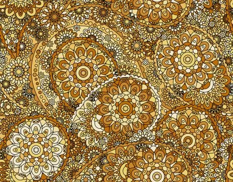 Vector flower paisley seamless pattern element. Elegant texture for backgrounds Illustrazione stock