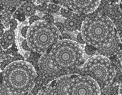 Vector flower paisley seamless pattern element. Elegant texture for backgrounds イラスト素材