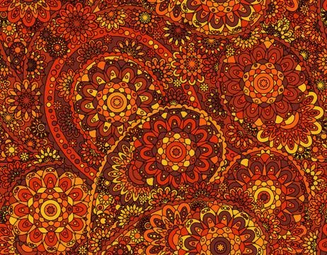 Vector flower paisley seamless pattern element. Elegant texture for backgrounds Illustrazione stock