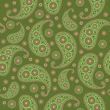 Vector flower paisley seamless pattern element. Illustrazione stock