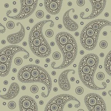 Vector flower paisley seamless pattern element. Stock Illustration