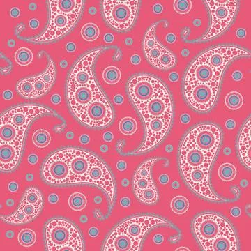 Vector flower paisley seamless pattern element. Illustrazione stock