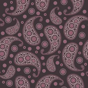 Vector flower paisley seamless pattern element. Stock Illustration