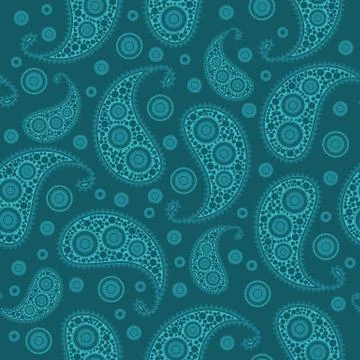 Vector flower paisley seamless pattern element. イラスト素材