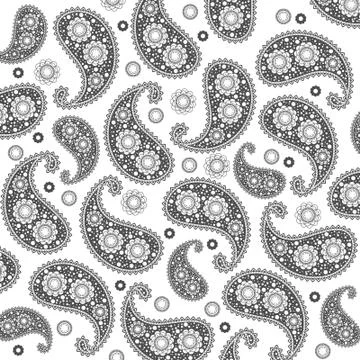 Vector flower paisley seamless pattern element. Illustrazione stock