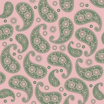 Vector flower paisley seamless pattern element. Stock Illustration
