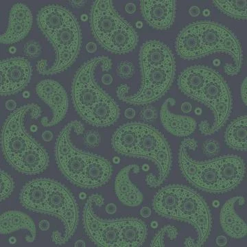 Vector flower paisley seamless pattern element. Stock Illustration