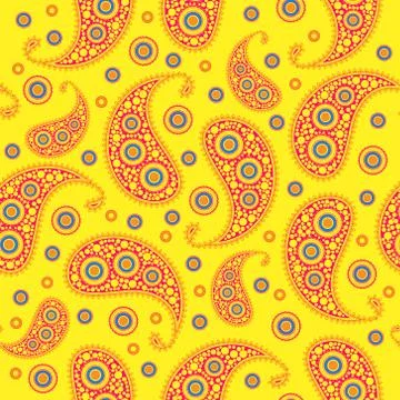 Vector flower paisley seamless pattern element. Stock Illustration