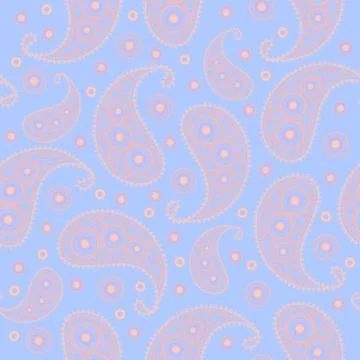 Vector flower paisley seamless pattern element. Stock Illustration