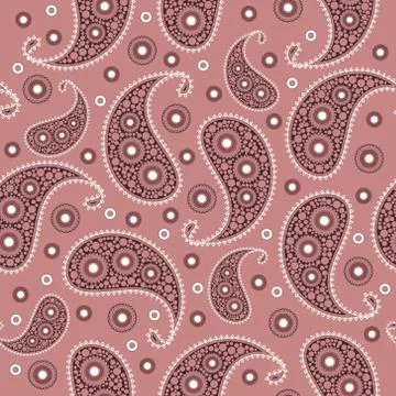 Vector flower paisley seamless pattern element. Stock Illustration