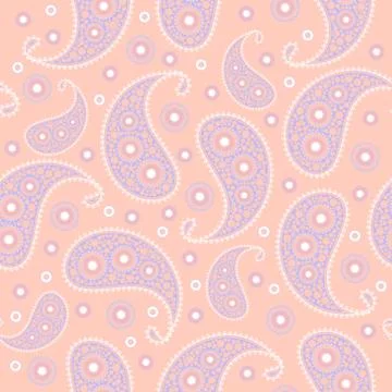 Vector flower paisley seamless pattern element. イラスト素材
