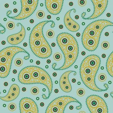 Vector flower paisley seamless pattern element. Illustrazione stock