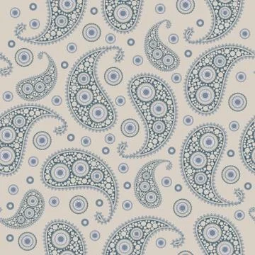 Vector flower paisley seamless pattern element. Stock Illustration