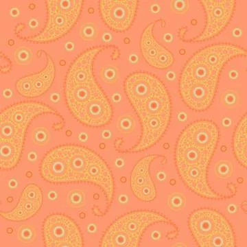 Vector flower paisley seamless pattern element. Stock Illustration