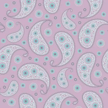 Vector flower paisley seamless pattern element. Stock Illustration
