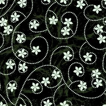 Vector Flower Pattern in a Green Colors Illustrazione stock
