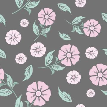 Vector flower pattern of leaves and twigs. Stock Illustration