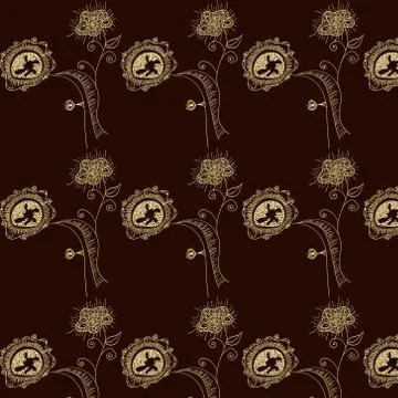 Vector flower pattern with the same elements Illustrazione stock