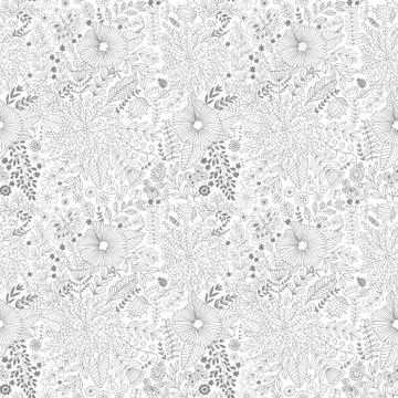 Vector flower pattern. Seamless botanic texture, Stock Illustration