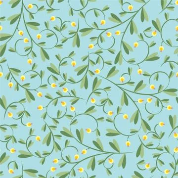 Vector flower pattern. Seamless botanic texture. Spring floral background sum Illustrazione stock