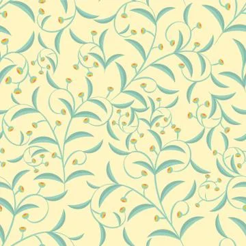 Vector flower pattern. Seamless botanic texture. Spring floral background sum Stock Illustration