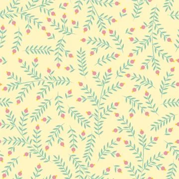 Vector flower pattern. Seamless botanic texture. Spring floral background sum 스톡 일러스트