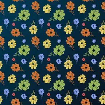 Vector flower pattern. Vintage seamless background Stock Illustration