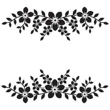 Vector flower pattern on white background. Ornamental design element. Stock Illustration