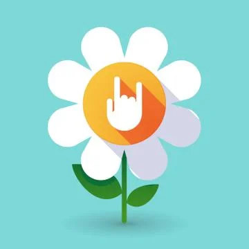 Vector flower with a rocking hand Illustrazione stock