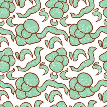 Vector flower seamless background. Mint flowers on a white back Stock Illustration