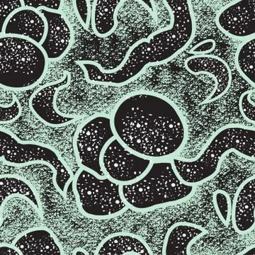 Vector flower seamless background. Mint and black colors Illustrazione stock